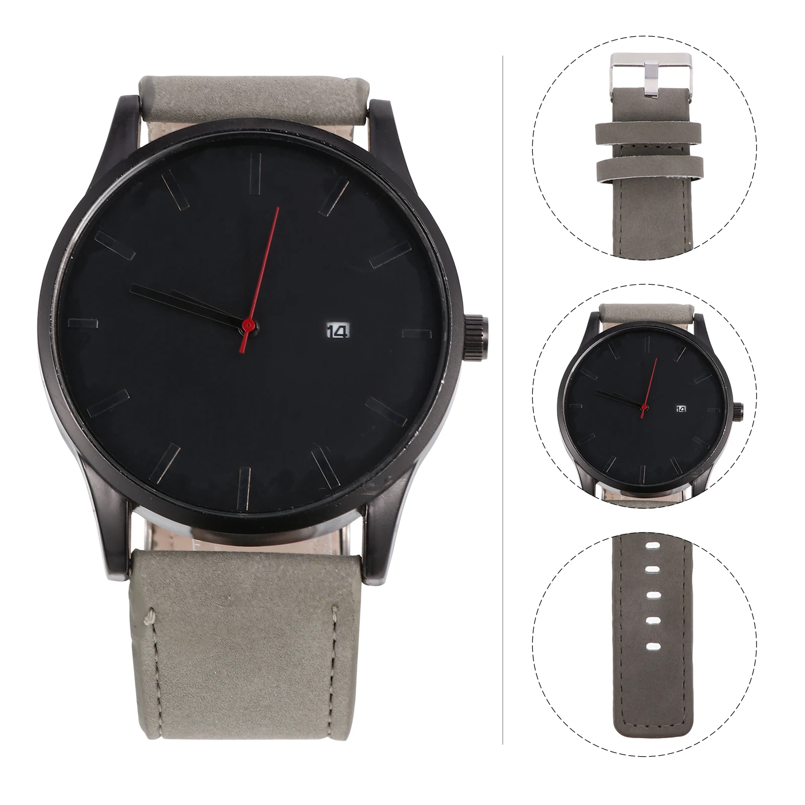 

Quartz Watch Vintage Fashion Unisex Casual Mirror Glass Stainless Steel Strap Calendar Water Proof Wristwear Accessory