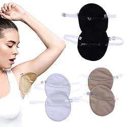 1 Pair Reusable Washable Underarm Sweat Shield Pad Washable Armpit Sweat Absorbing Guards Shoulder Strap Skin Color Invisible