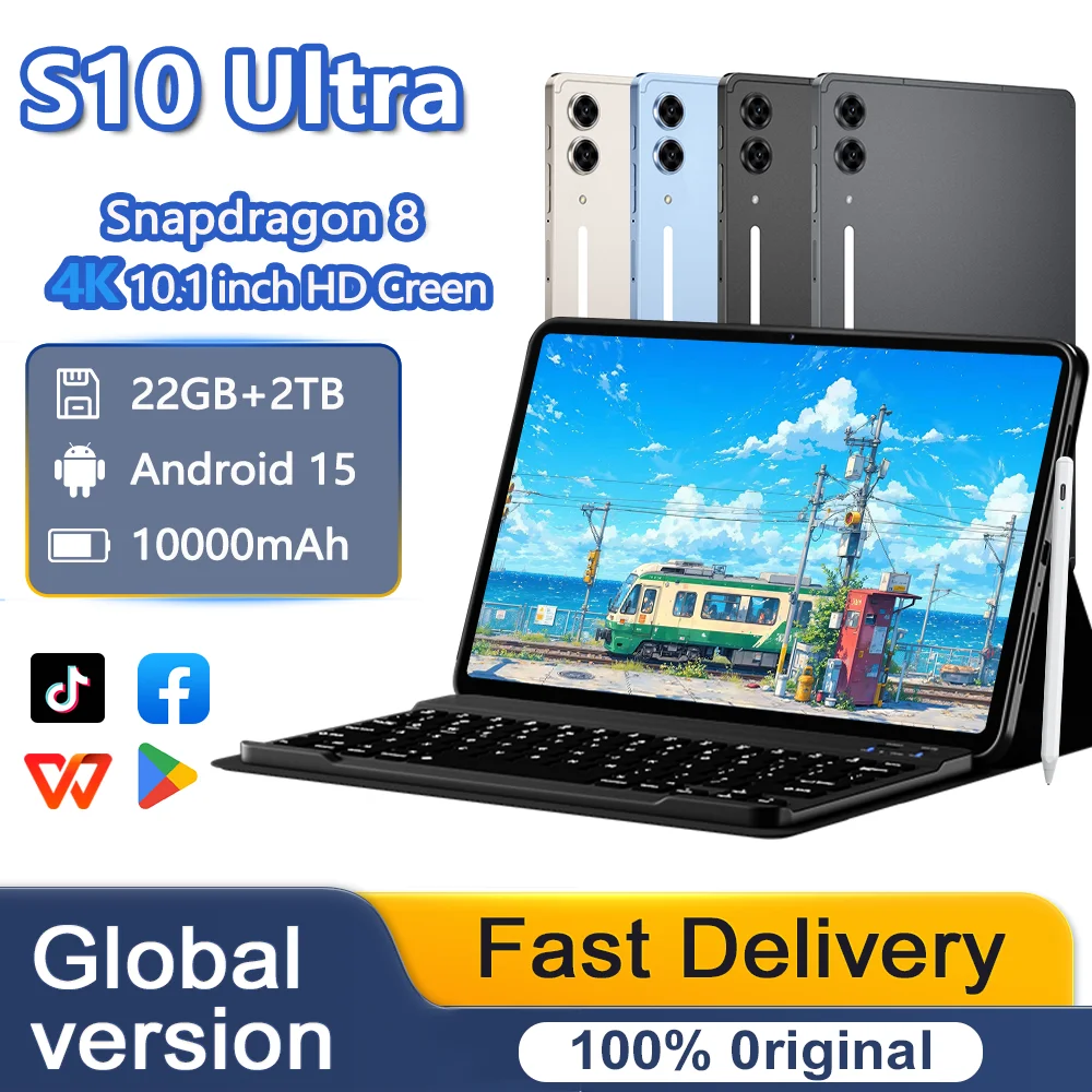 

HOT Global Version Tab S10 Ultra Tablets pc 22GB+2TB Android 15 Original 10.1 Inch 5G WiFi Dual SIM 10000mah Smart