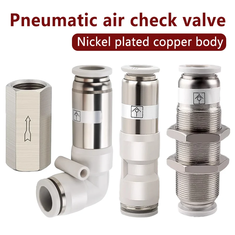 10pcs Pneumatic One-way Non Return Check Valve SPU SPV SPM Straight Control 4mm 6mm 8mm 10mm 12mm Gas Pipe One-touch Valve