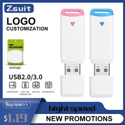 10pcs/1pcs Hot Sale USB Flash Drive 4GB 8GB 32G PenDrive Waterproof Memory Stick 64G External Storage Car U-Drive Flash Disk 3.0