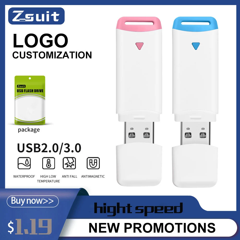 10pcs/1pcs Hot Sale USB Flash Drive 4GB 8GB 32G PenDrive Waterproof Memory Stick 64G External Storage Car U-Drive Flash Disk 3.0