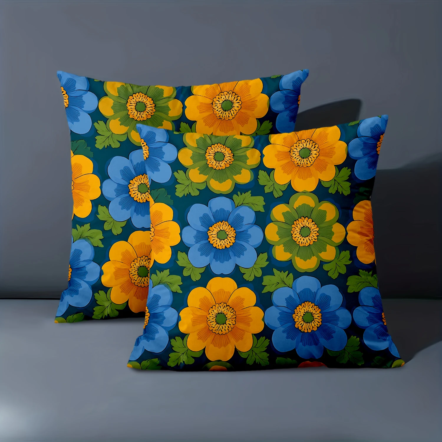 1 Pieces Retro Groovy Floral Throw Pillow Covers Polyester sofa decorative cushion cov Headboard Pillow (Without Pillow Core）