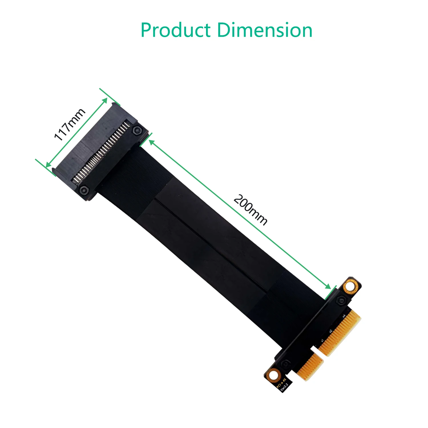 라이저 케이블 SFF-8639 U.2 에서 PCI-E 3.0 4X 유연한 케이블, 라이저 카드 리본 익스텐더 케이블 익스텐션 포트 어댑터, U.2 NVME SSD용