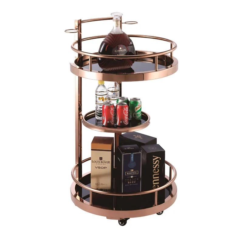 Розовое золото, многофункциональная ресторанная стойка для хранения чая и вина, тележка