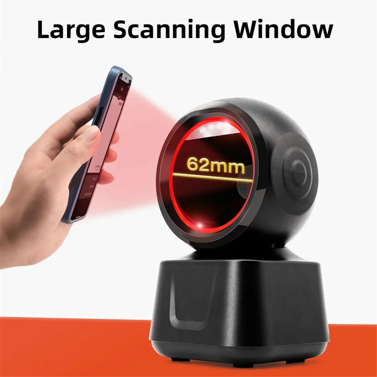 1D 2D QR Wired Barcode Scanner Automatic Sense Reader USB Desktop Barcode Reader