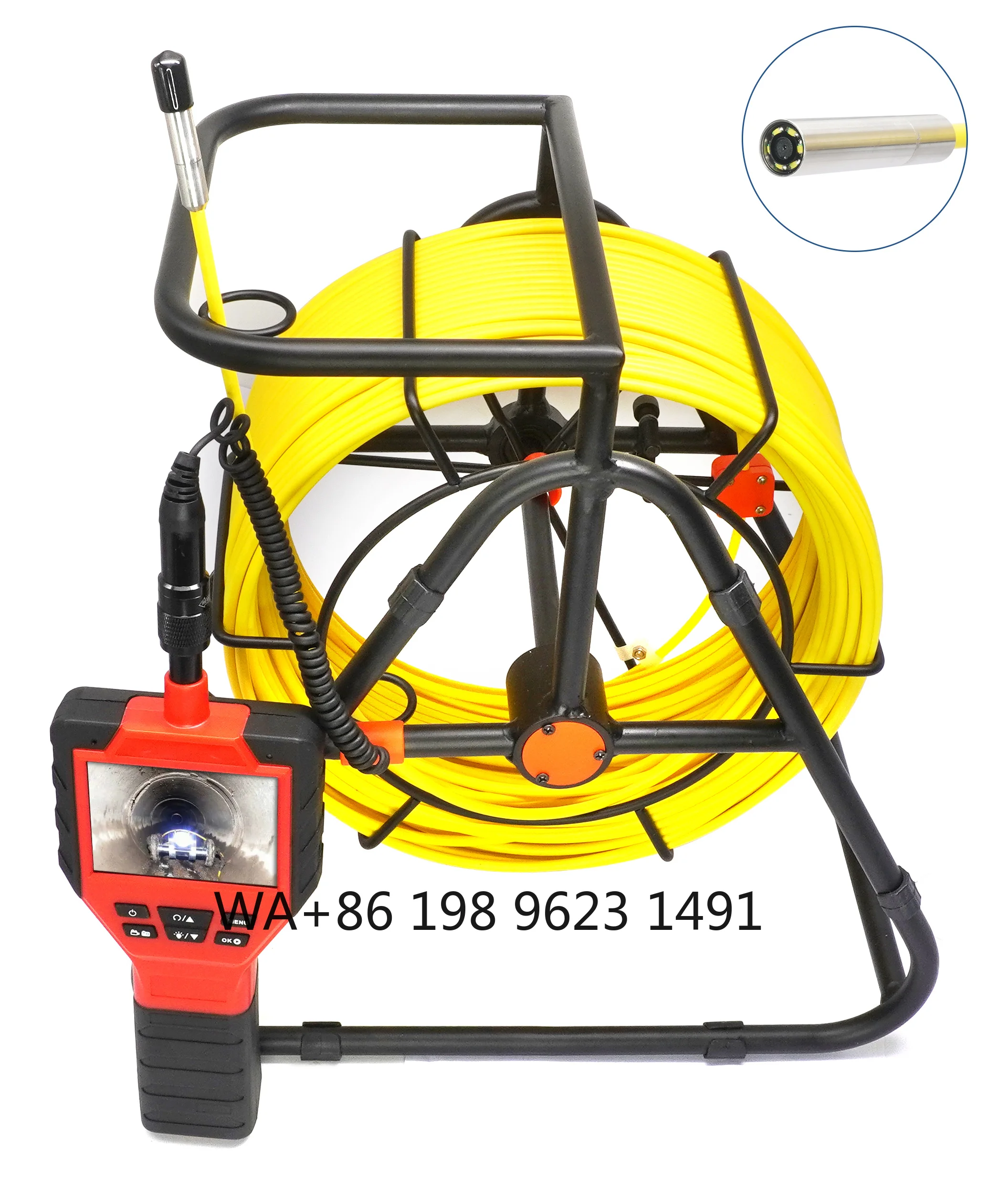 8.5mm Mini Lens Underground Pipeline Borescope  30M 50M Fiberglass Snake Tube Waterproof Industrial Sewer Fault Inspection Detec