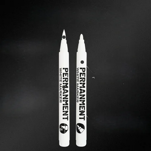 Imagen 2 del producto Bolígrafo de pintura blanca para pintura rupestre, piedra, cerámica, vidrio, madera, neumáticos, tela, metal, lienzo. Rotulador blanco de pintura acrílica