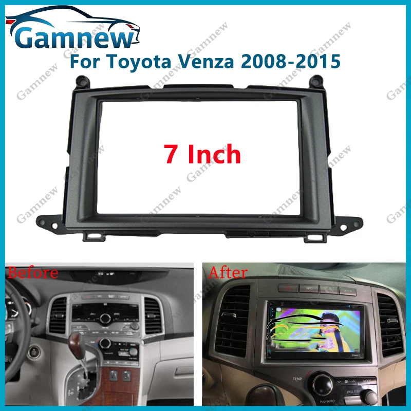 Panel de Radio Fascia para coche 2DIN de 7 pulgadas para Toyota Venza 2008-2015 Kit de marco instalar placa frontal de Facia
