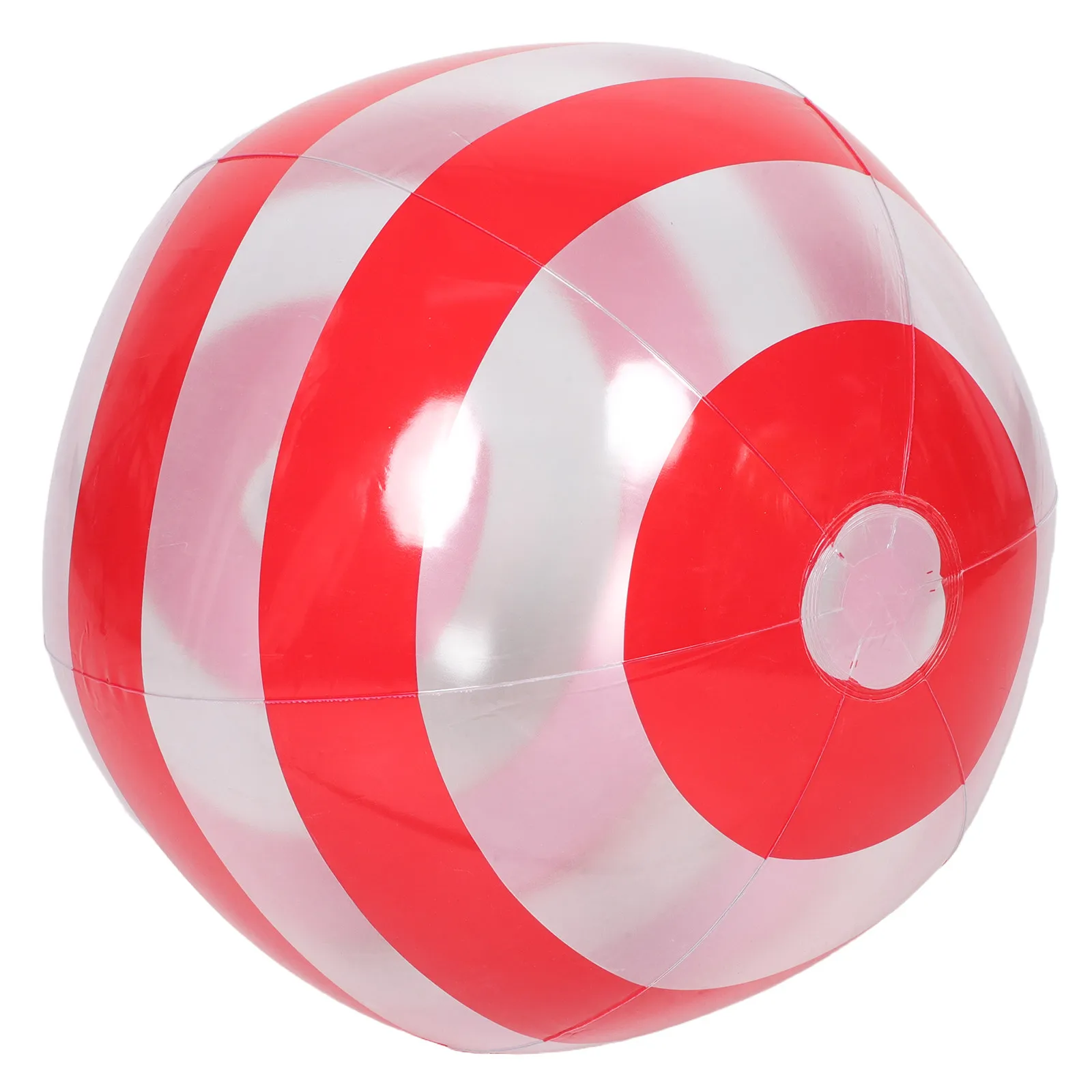 Summer Inflatable Beach Ball Clear Body Striped Pattern Pool Party Decoration Outdoor Event Fun Family Gathering Disco Theme