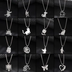 Necklace Stainless Steel Woman Trend 2024 Cute Cartoon Pet Animal Dog Kitty Long Chain Necklace Choker Wholesale Pendants Collar