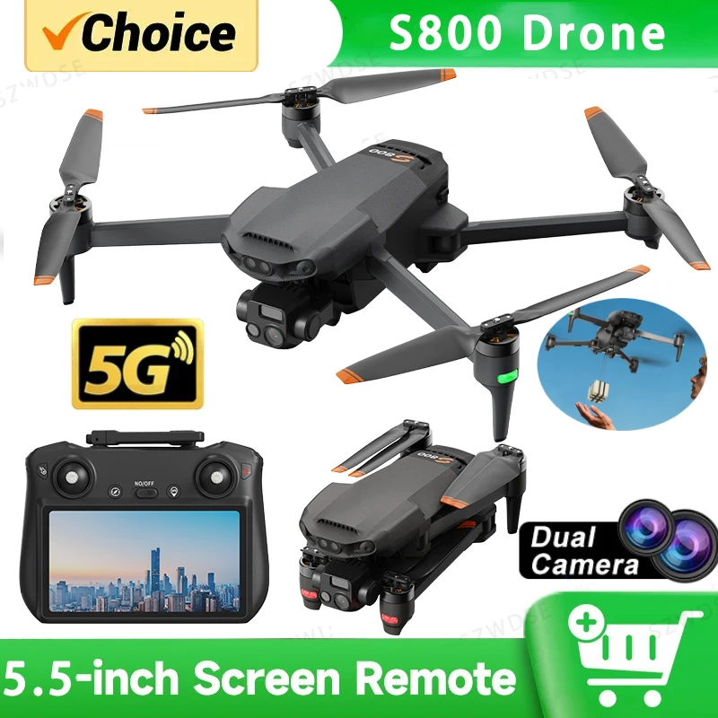 

Дрон S800 с 3-осевым подвесом, 8K ESC, двойная камера, бесщеточный двигатель, 360° вращение ° Лазерное избегание препятствий, оптическое избегание препятствий с использованием оптического потока