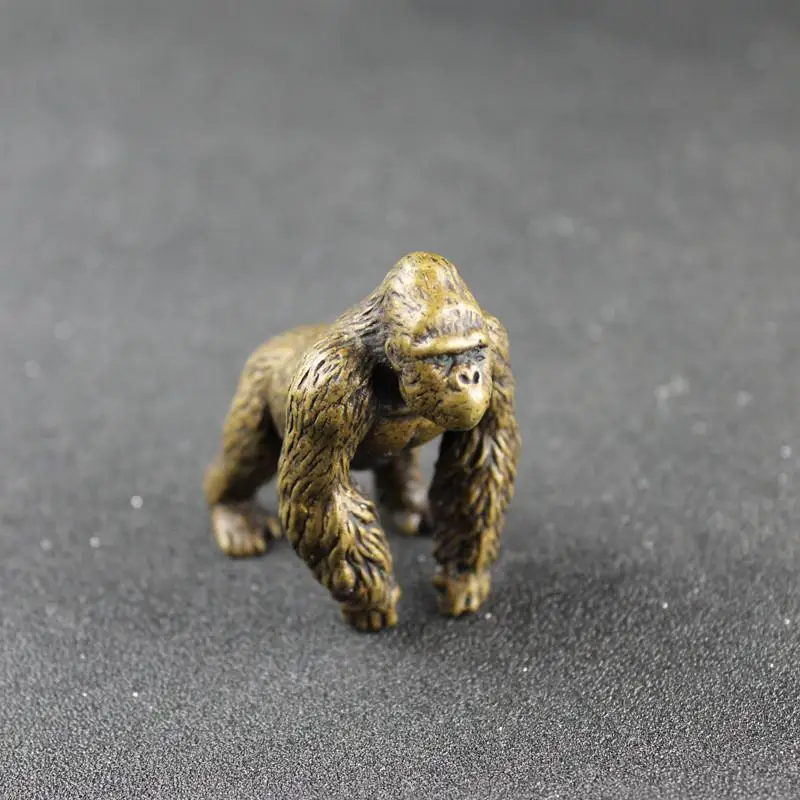 copper King Kong Gorilla Statue Small Tea Pet Ornaments Orangutan Sculptures Figurines Decorative Handicrafts christmas gifts