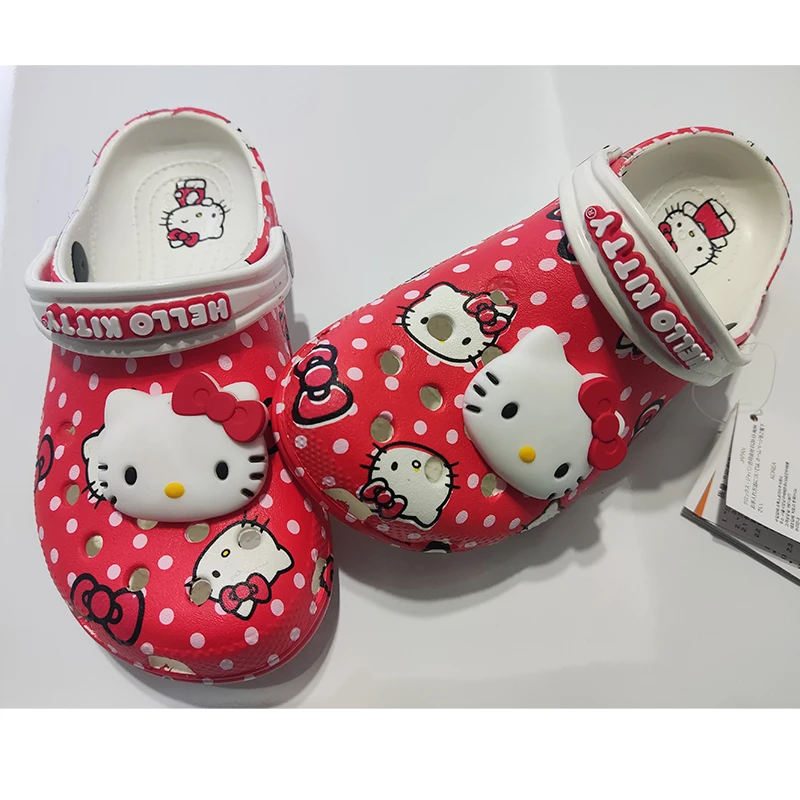 Hello Kitty Co Branded Kt Hello Kitty Cave Shoes Slippers Summer Casual Red Comfortable Stepping On Shit Feeling