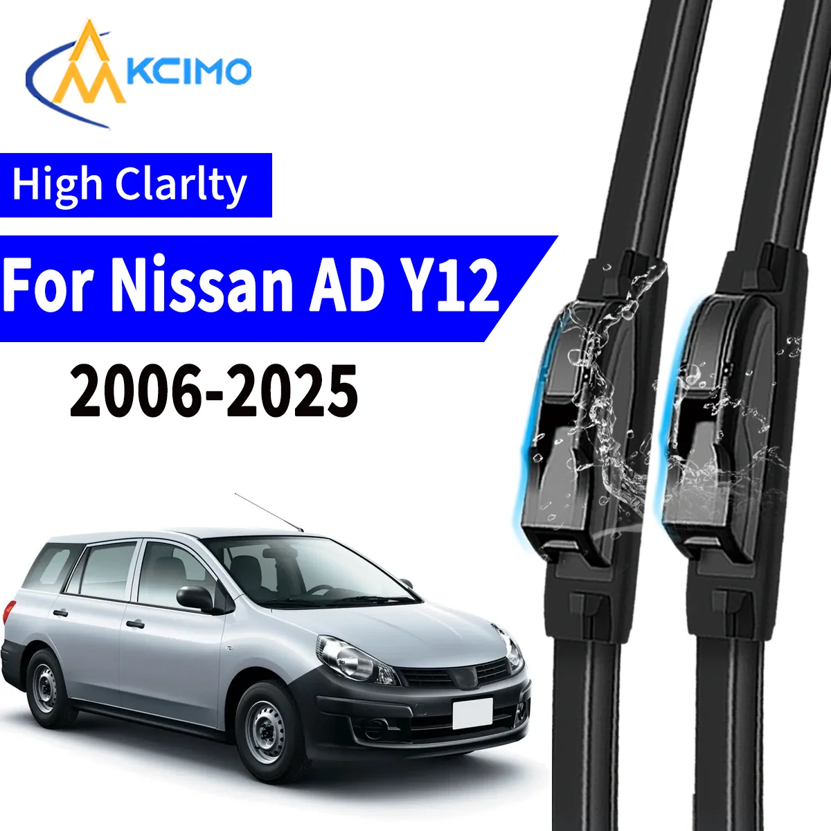 

Premium 2Pcs Windshield Wiper Blades for Nissan AD Y12 2006-2025 Easy Snap On Installation Streak Free Cleaning All Weather