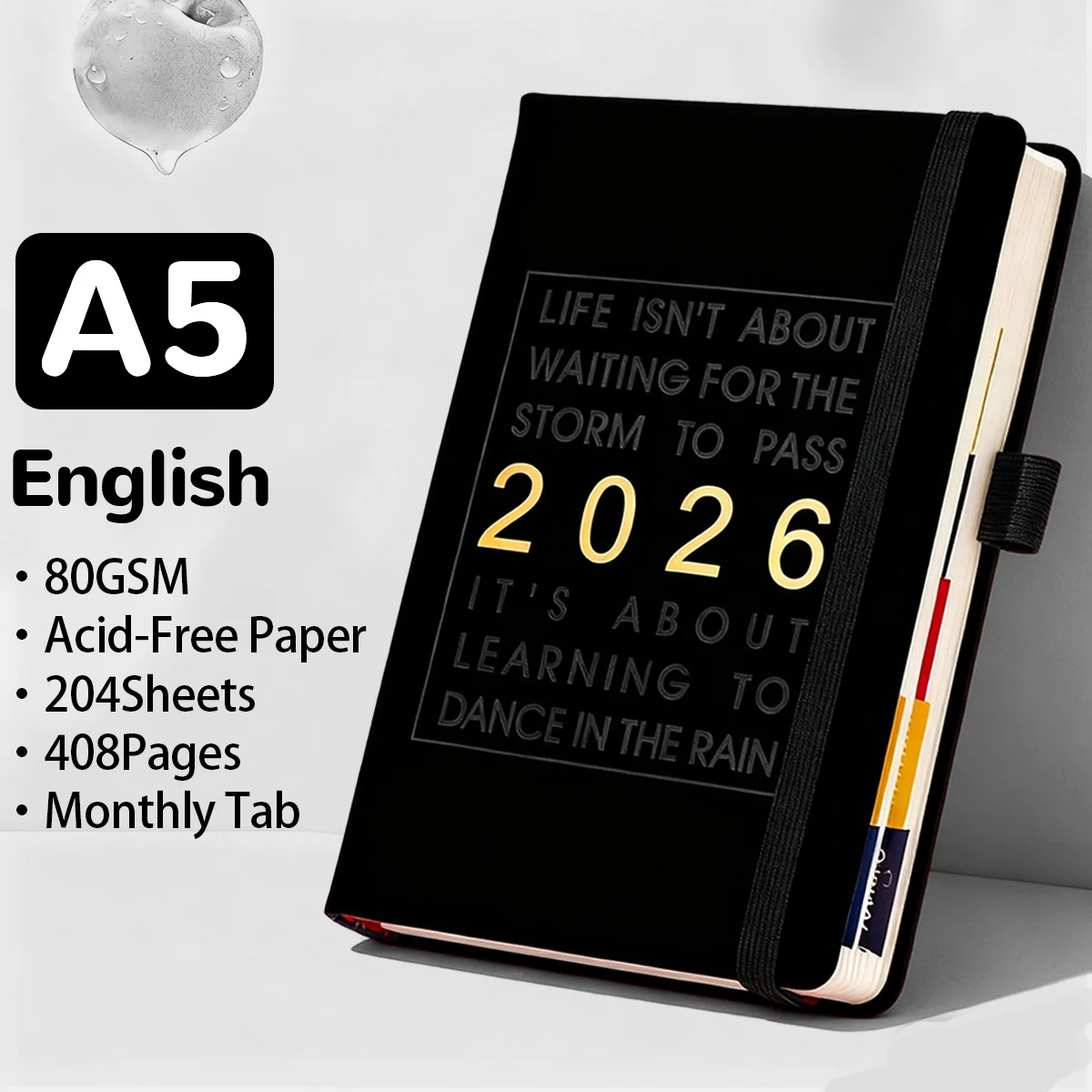 �y�Z�[�����z2026�N�v�����i�[ A5 �A�W�F���_ PU���U�[�J�o�[�A���ԁE�T�ԁE���ԃX�P�W���[���A412�y�[�W �r�W�l�X�I�[�K�i�C�U�[ �m�[�g�ƃW���[�i��