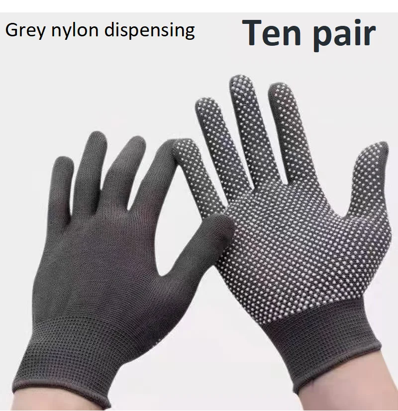 Work Safety Gloves Anti Slip Cut Resistant Nitrile Coated Knitted Cotton Gloves For Construction Gardening Warehouse