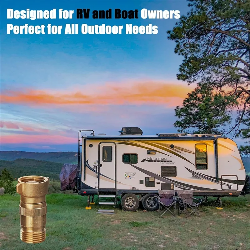 ABKS-RV High Flow Water Pressure Regulator With Filter, Brass Lead-Free 40-50 PSI Pre-Set Water Pressure Reducer