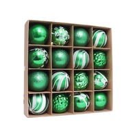 16Pcs/set Electroplating Painting Christmas Ball Ornament Glitter Xmas Baubles New Year Gift Xmas Tree Hanging Pendant 6cm