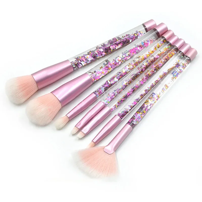 

7 Pcs/set Glitter Makeup Brushes Set Diamond Crystal Handle Set Powder Foundation Eyebrow Face Makeup Brush Cosmetic