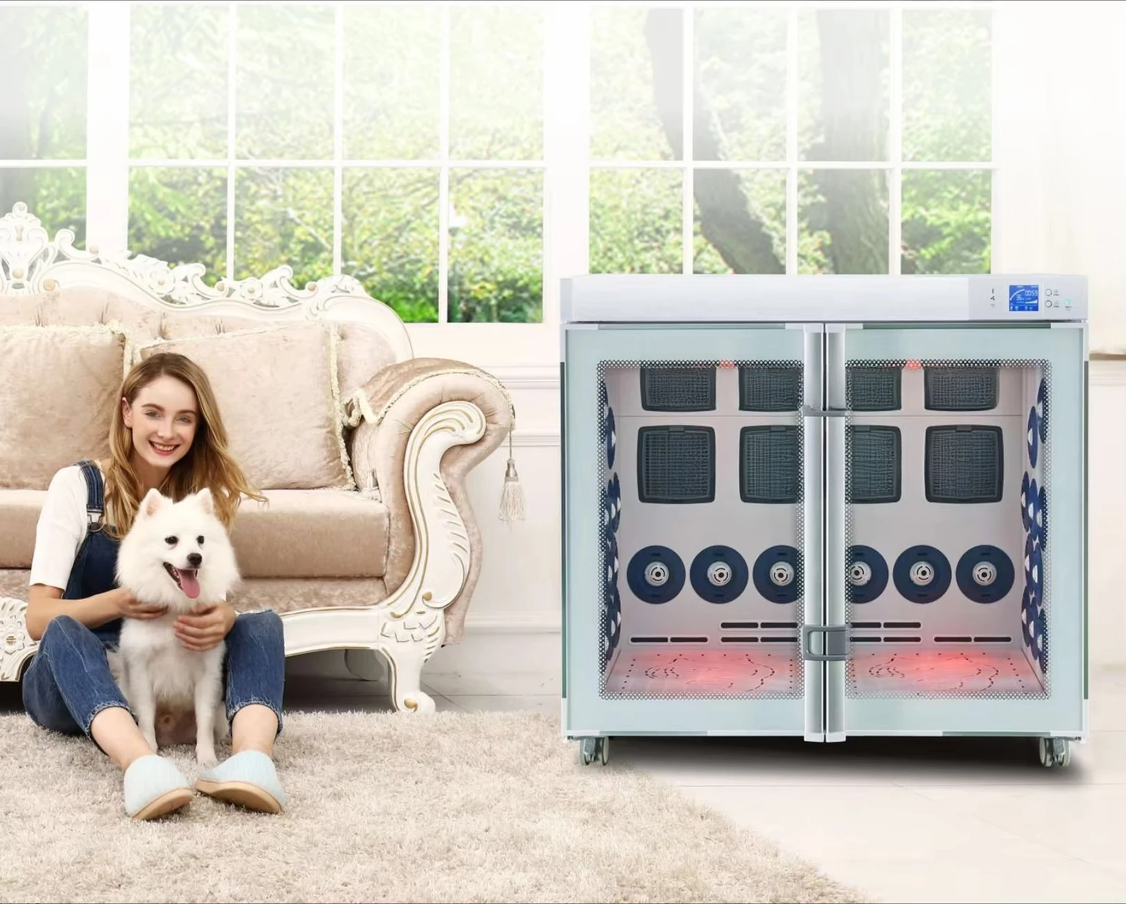 Cat Hair Blower Force Groomers Dryer Box Drying Cabin Grooming Machine Pet Supplies Automatic High Velocity Dog  Pet Kit