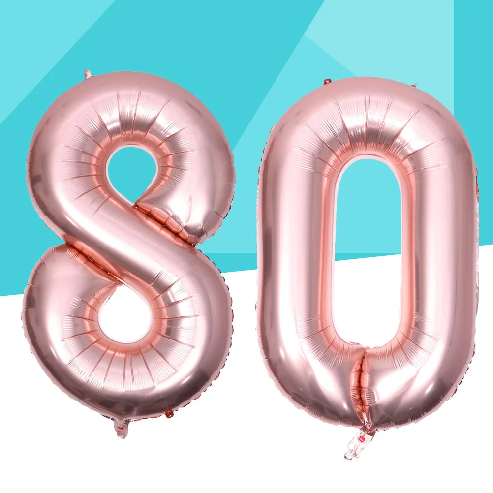 

40 Inch Number 80 Balloon Party Decorations Reusable Inflatable Foil Balloons for Birthday Anniversaries and Festivals