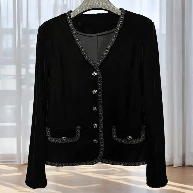 패셔너블 벨벳 자켓 탑 캐주얼 슬림핏 살살 감춰주는 프랑스풍 여성용 아우터