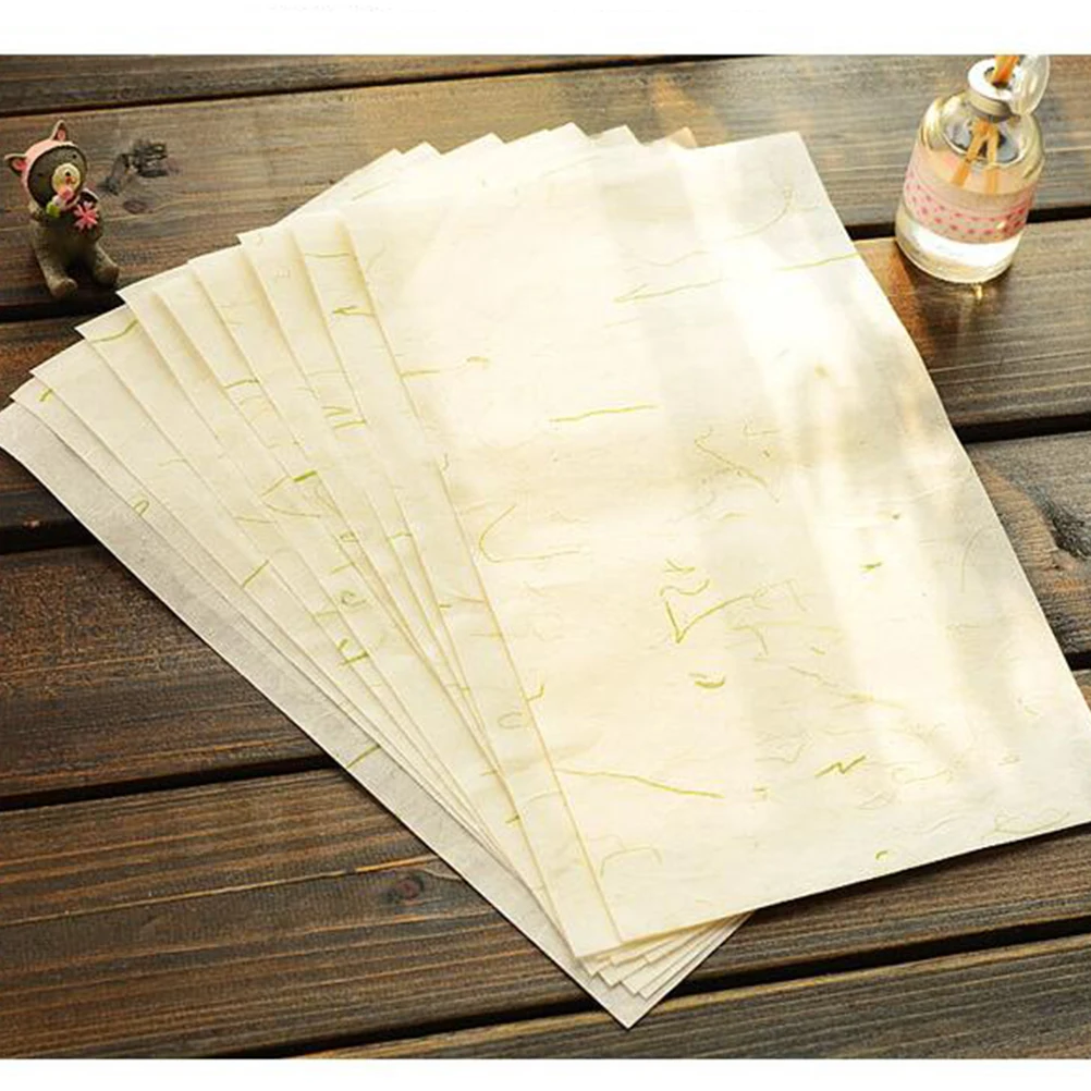 

40 Sheet Calligraphy Rice Paper Chinese Practice Grid Xuan Brush Painting for Letter Writing Beige Office