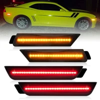 Para Chevrolet Camaro 2010-2015 lente transparente y ahumada LED lámpara de posición lateral ámbar delantero rojo luces de guardabarros laterales traseros
