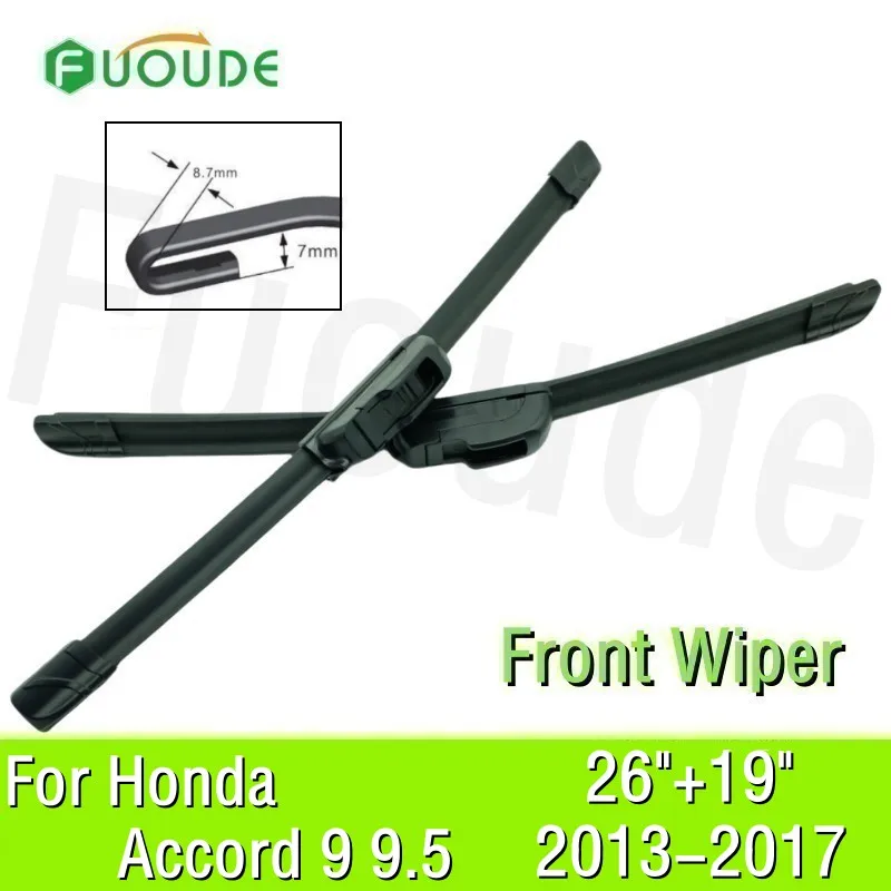 

Wiper Blade For Honda Accord 9 9.5 26"+19" Car Windshield Windscreen Rubber 2013 2014 2015 2016 2017