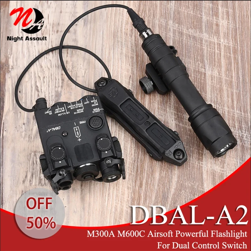 Surefir M600 M600C M600U M300A Airsoft Powerful Flashlight Tactical  DBAL Red Green Blue Dot Hunting  Airsoft Laser Dual Control