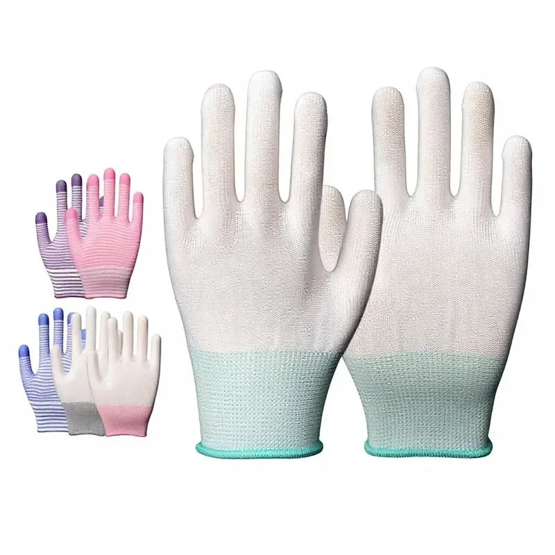 Free shipping No. 13 nylon knitted gloves, full-grain zebra pattern breathable wear-resistant fit industrial work gloves