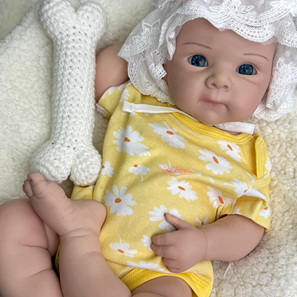 Lifelike 20Inch Full Silicone Reborn Doll Newborn Gift For Collector Christmas Handmade Washable Blue Eyes Reborn Doll Betty