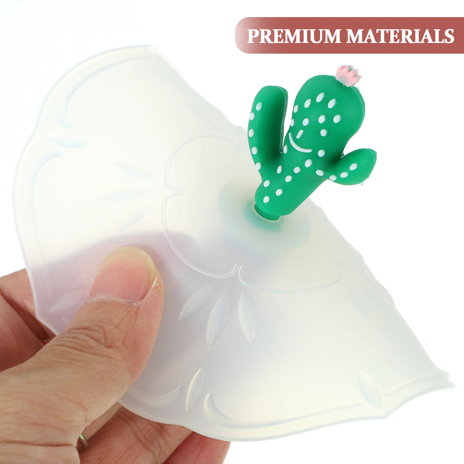 

3Pcs Cartoon Silicone Cup Lids Sealed Leakproof Drink Covers Green Plum Red Mushroom Transparent Rose Cactus Strawberry Keep