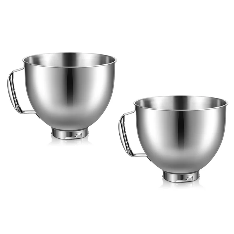 

2PCS Stainless Steel Bowl for KitchenAid 4.5-5 Quart Tilt Head Stand Mixer for KitchenAid Mixer Bowl Dishwasher