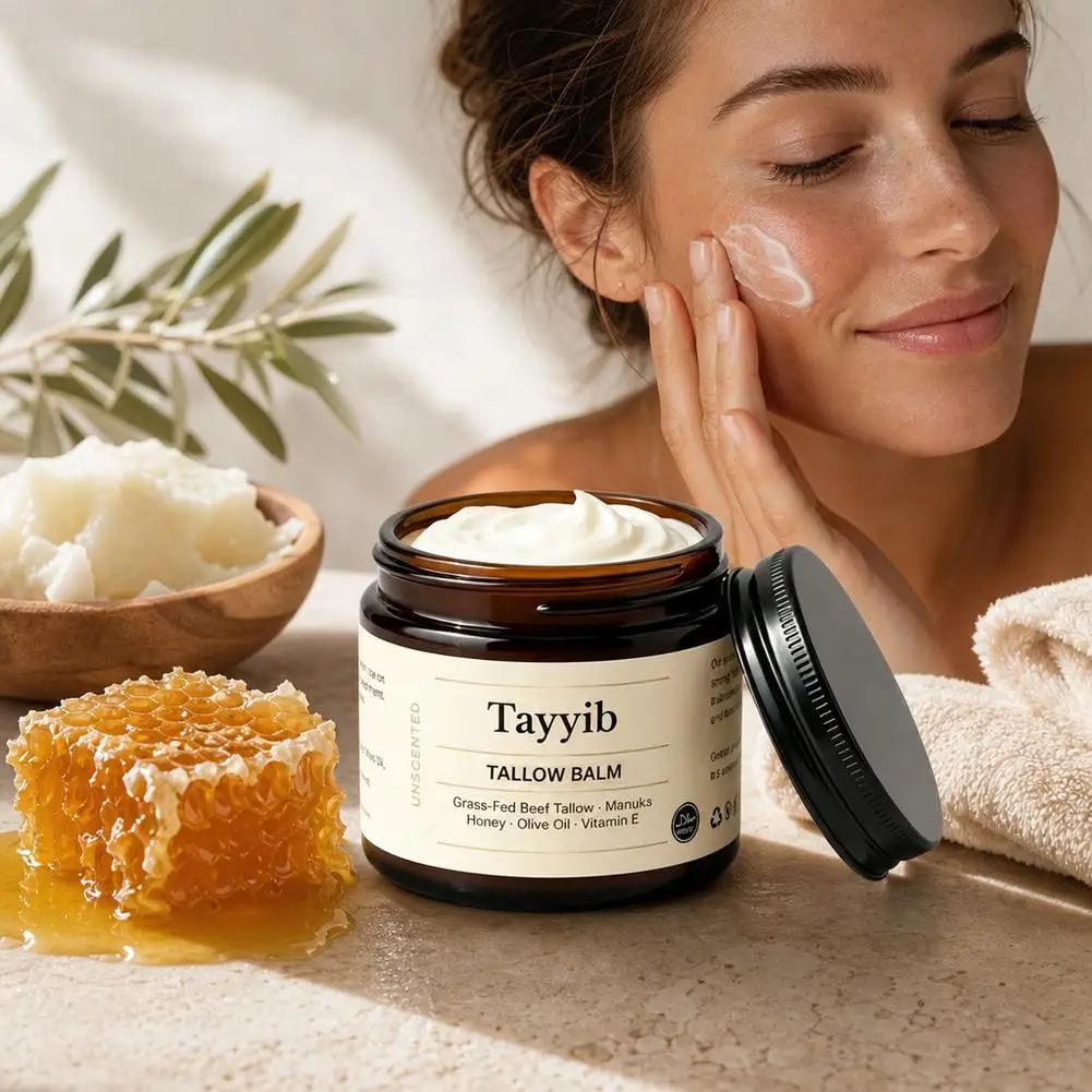 Tayyib Brand Deep Nourish Butter Moisturizer Grass-Fed Beef Tallow Cream TALLOW BALM Manuka Honey Olive Oil Vitamin E Body Care