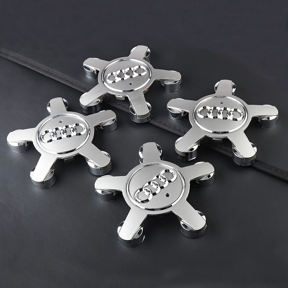 4 pièces Cache-moyeux de roue de voiture à cinq griffes pour QUATTRO Audi Sline A3 A1 A4 B8 B7 8P 8V A5 A7 A8 C6 Q3 Q5 Q7