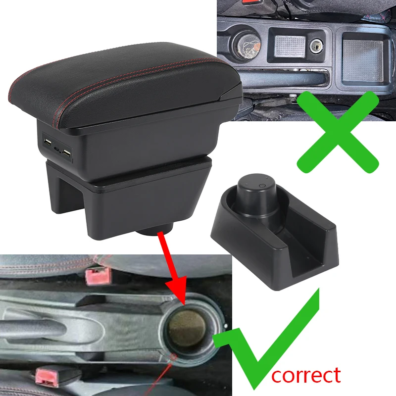 Armrest For Seat Ibiza For Ibiza MK4 IV 6J 2008-2017 Interior Design Car Console Black Armrest Storage Box Car Accessories