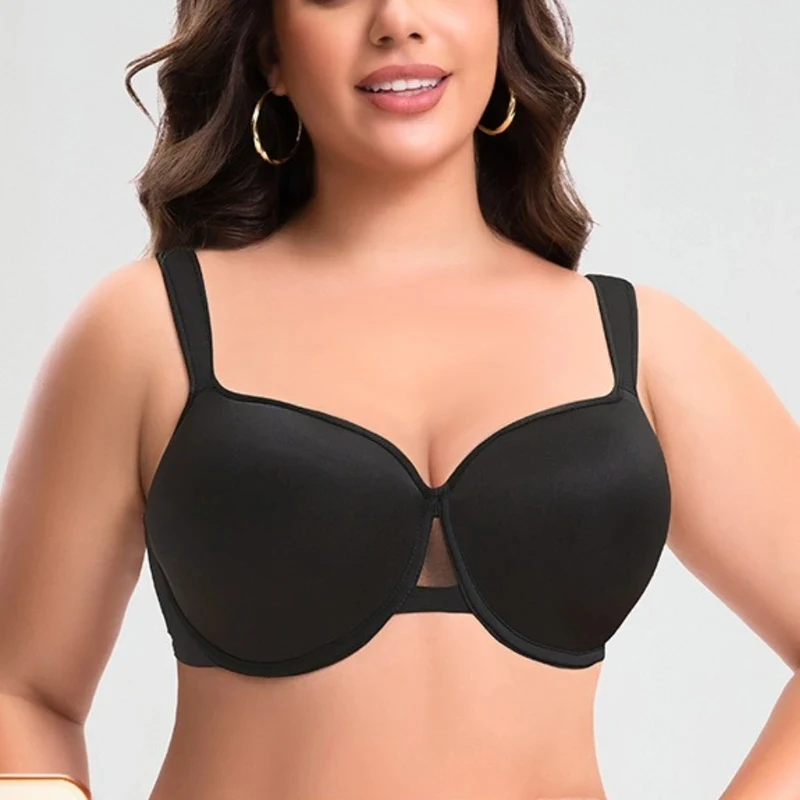 Sujetador sin costuras de talla grande, cómodo, sin marcas, antideslizante, con copas delgadas y tirantes anchos, lencería sexy para mujer, tallas 75-95 C D E F G