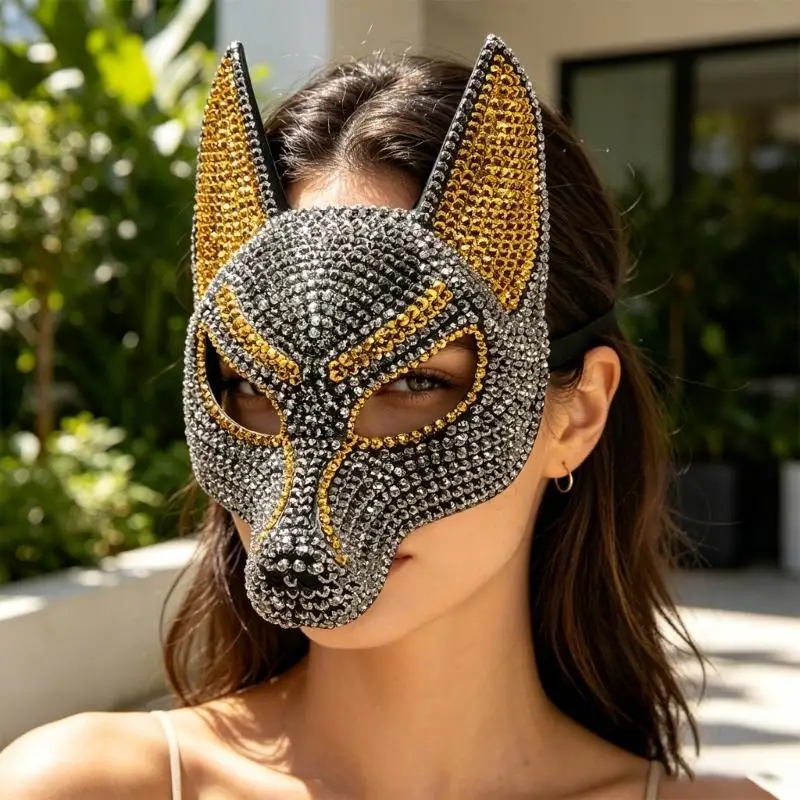 R7UF Masquerade Mask Halloween Cosplay Costume Photo Props Egyptian Anubis Mask