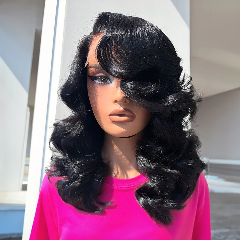 

250% Плотность Боб Парики Объемная волна Wear And Go 13x4 Бесклеевые парики для женщин Кружевные фронтальные парики из 100% человеческих волос Предварительно выщипанные парики на шнурке