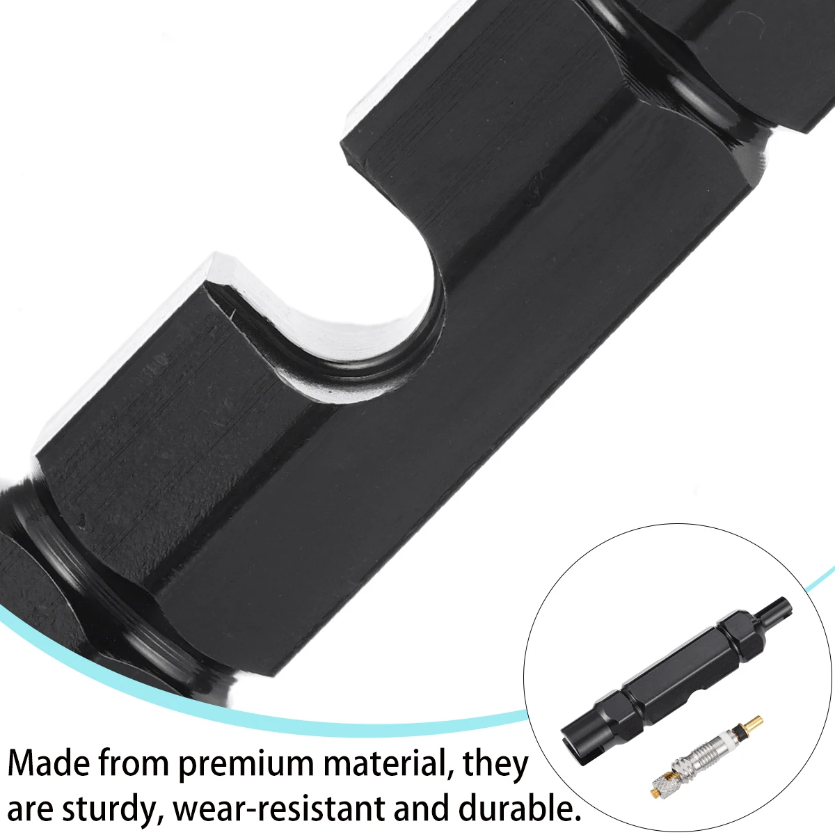 

Bike Core Remover Tool Tire Stem Kit With 10 High Quality Cores Reusable Durable Portable For Cyclists Black