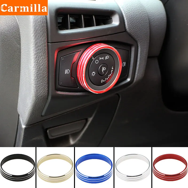 Car Headlight Switch Cover Sticker for Ford Focus 3 MK3 MK4 KUGA Escape Mustang 2015 Mondeo Fusion 2013-2016 Ecosport 18-23