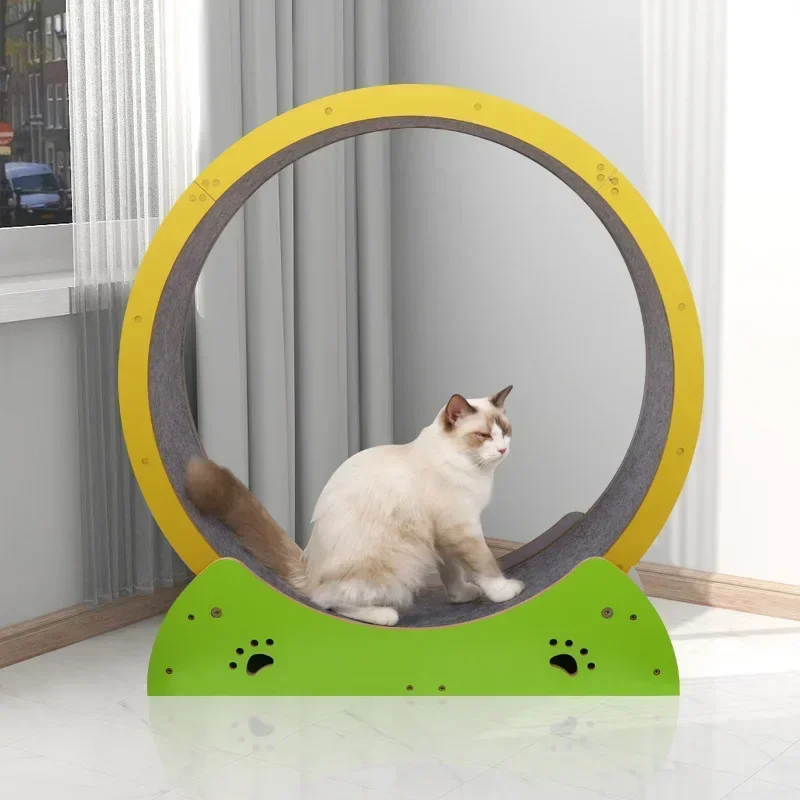 Silent Pet Treadmill Running Wheels Roller Flatbed Cat Fitness DIY Wooden Exercise Cat Climbing Frame Pet Supplies Super Cat