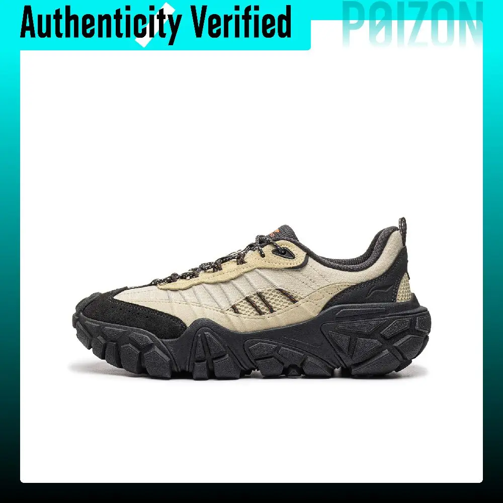 Li-Ning Outdoor CF Tracing, zapatillas deportivas de estilo casual para hombre, de caña baja, color beige y negro con detalles naranjas, modelo AGCW287-1.