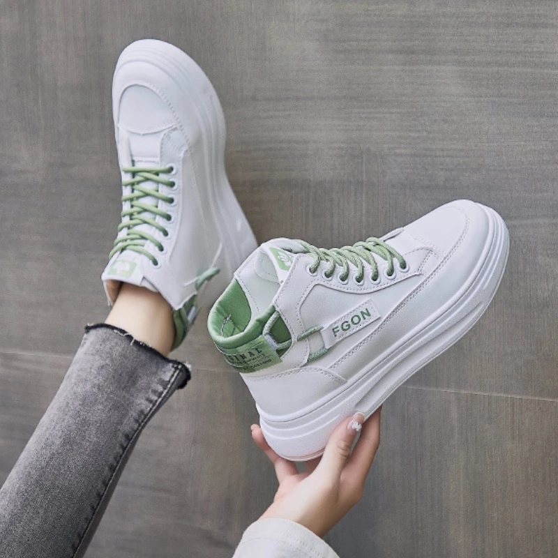 Womens White Sneakers Fashion Designer Casual Sports Running Shoes Woman High Sneaker Trainers Vulcanized Athletic Shoe Footwear