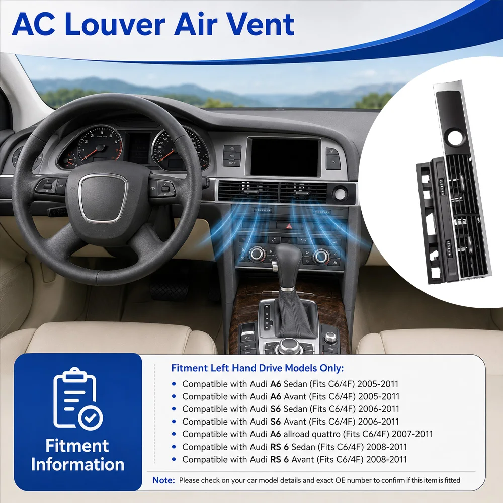 Car Dashboard AC Louver A/C Air Conditioning Vent Outlet For Audi A6 S6 RS 6 Sedan Avant 4F1820951D1HA 4F1820951D