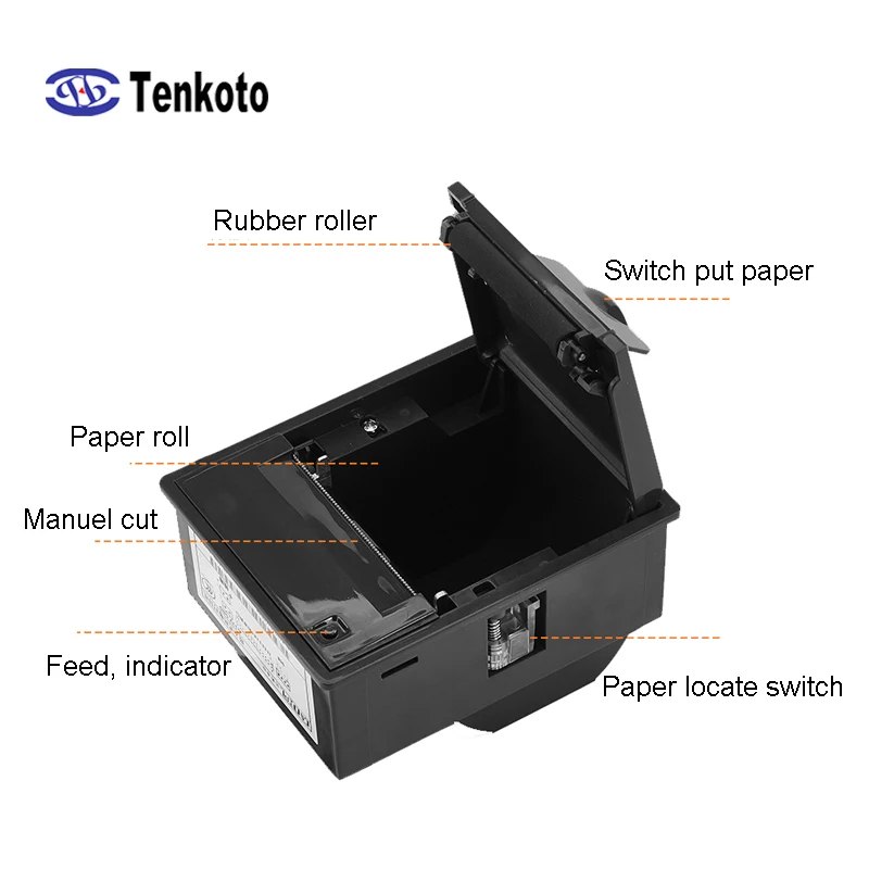 58mm Embedded Thermal Receipt Printer Module, USB RS232 Serial Port, ESC/POS Command, Panel Ticket Printer for Kiosk Vending POS