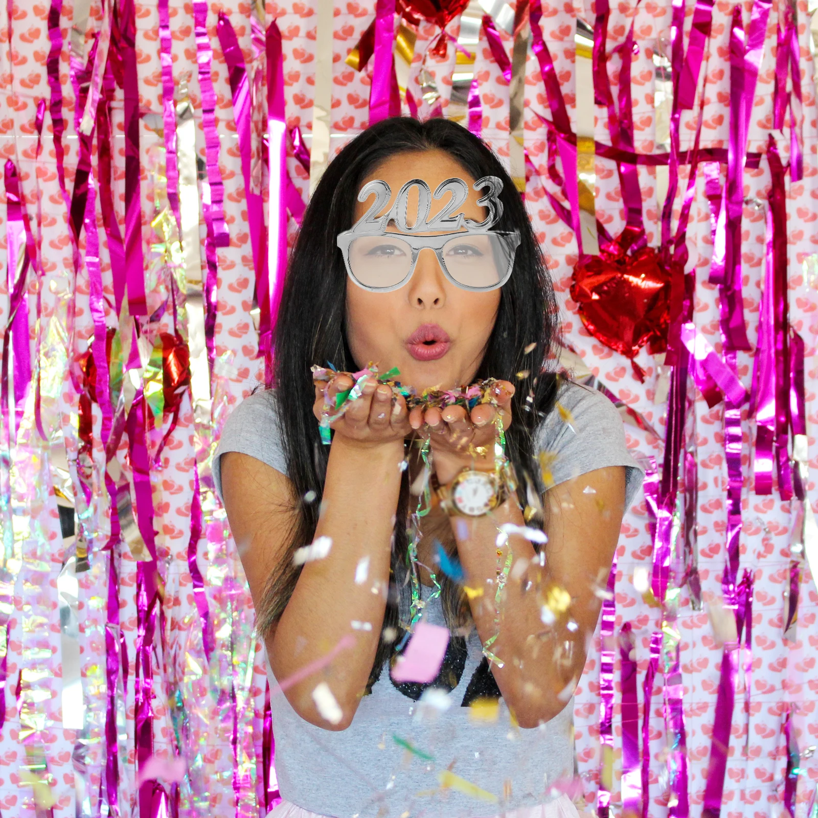 

1 Pair 2023 New Year Party Glasses Plastic Eyewear Fun Photo Props Cosplay Decor Graduation Accessory Sunglasses Party Supplies