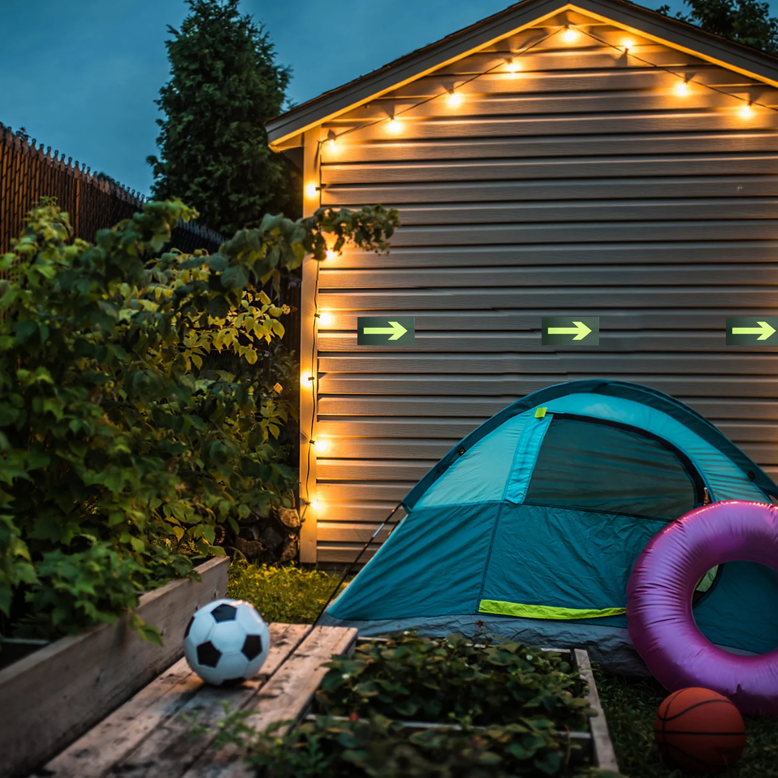 10 قطعة من ملصقات السهم الليلية المتوهجة في الهواء الطلق لاصقة تريل بمناسبة علامات عاكسة للملاحة الآمنة #3